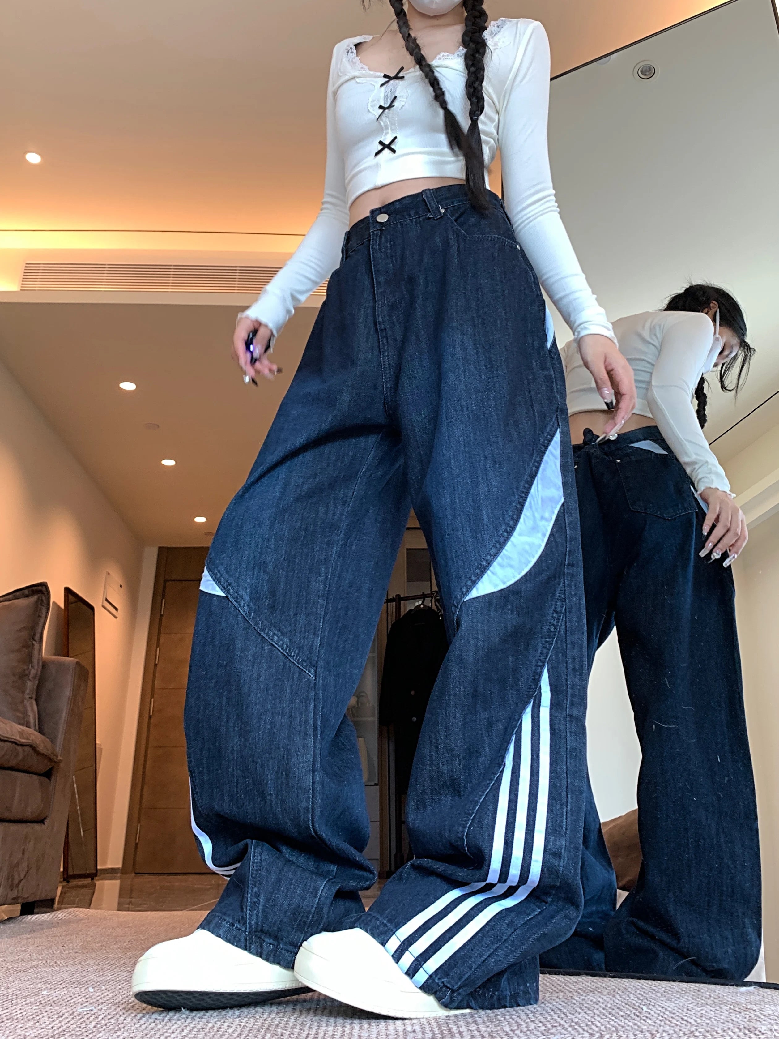 Striped Wide Jeans